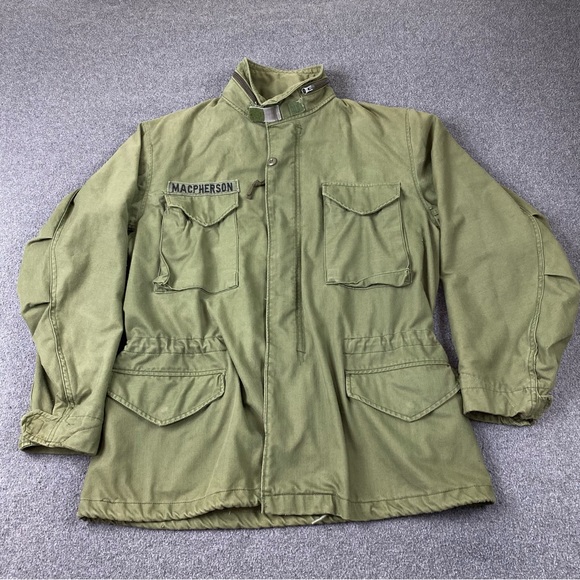 Vintage Military Coat Cold Weather Field Green Regular Fit Jacket Men’s Size L - Picture 1 of 16